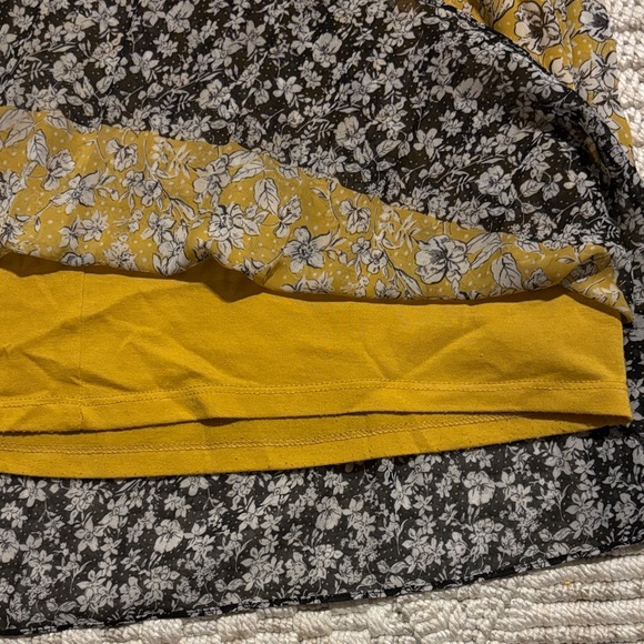Max Studio Yellow and Black Floral A-Line Skirt - Picture 6 of 6